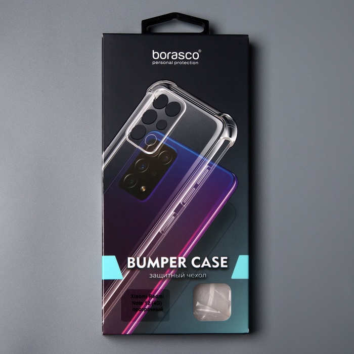 Чехол BoraSCO Bumper Case для Xiaomi Redmi Note 12 4G, силиконовый, прозрачный - фото 51530898