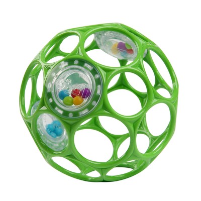 Развивающая игрушка Bright Starts, мяч Oball, с погремушкой, цвет зелёный