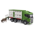 Грузовик Bruder Scania, для перевозки животных, с коровой, цвет зелёный - Фото 2
