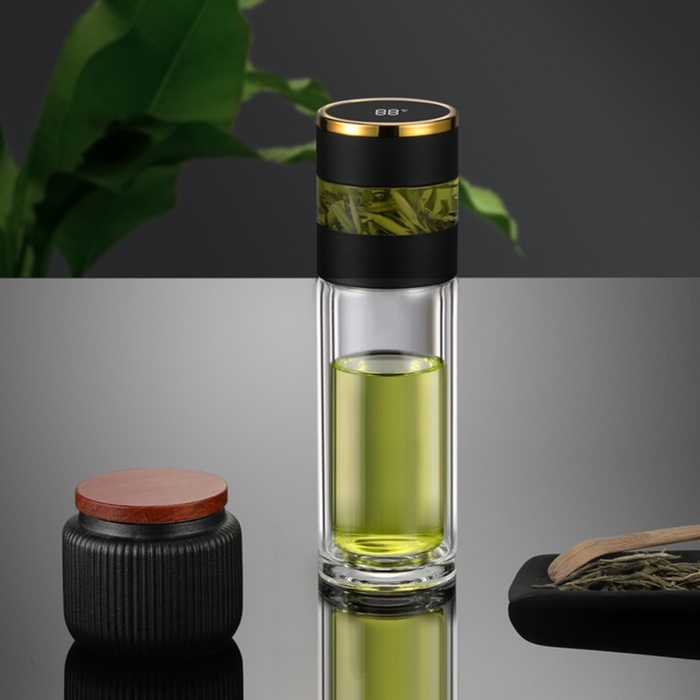 УЦЕНКА Термос-заварник, 450 мл, с термометром, черный - Фото 1