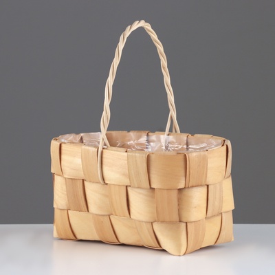 Корзина плетёная, 17×10×9/18.5 см, секвойя