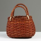 Корзина плетеная, 17 x 11 x 13,5/25,5 см, ротанг - фото 23671120