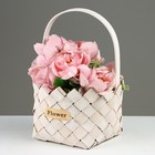 Корзина плетеная, D20 x 15/33 см, белая, секвойя - фото 23671203