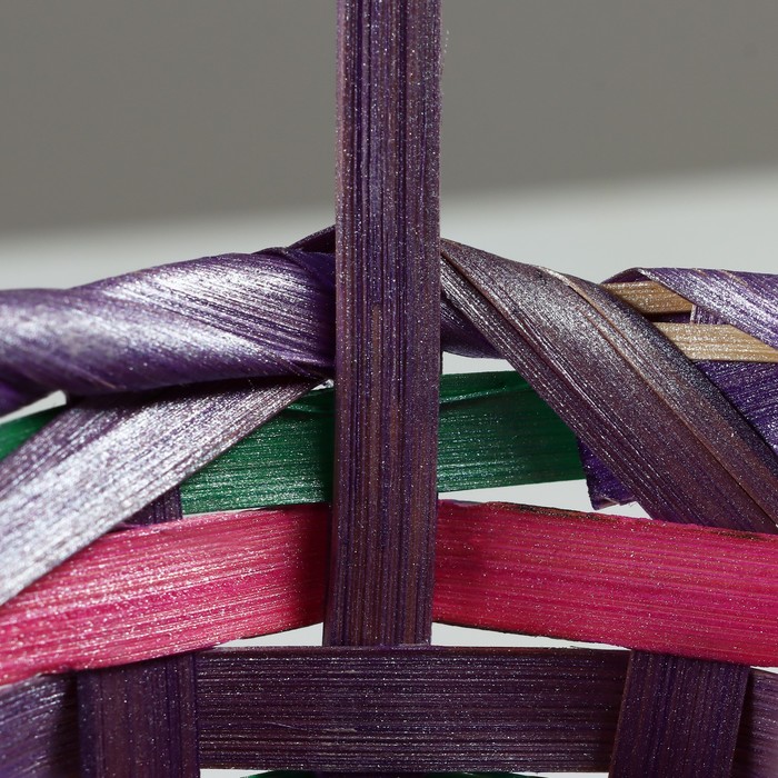 Корзина плетеная, D13 x H9/32 см, разноцветная, бамбук