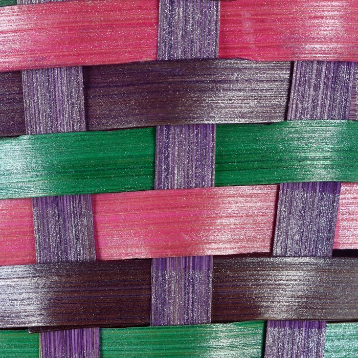 Корзина плетеная, D13 x H9/32 см, разноцветная, бамбук