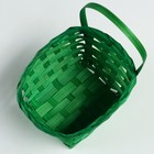 Корзина плетеная,D14x13хH6,5х11х20 см, зеленый, бамбук - Фото 3