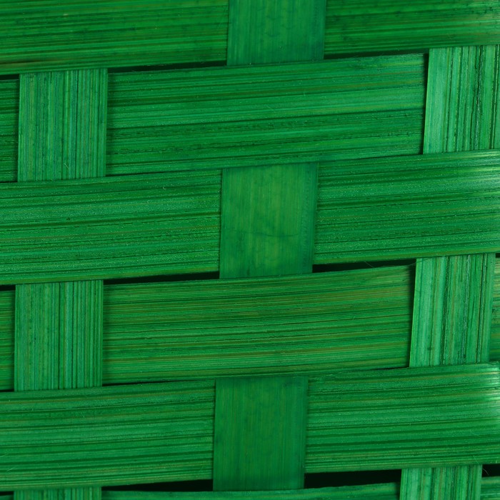 Корзина плетеная,D14x13хH6,5х11х20 см, зеленый, бамбук