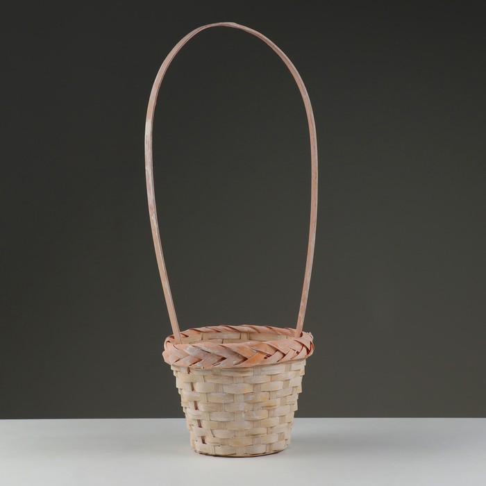 

Корзина плетеная, D18 х15х50, персиковая, бамбук