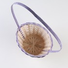 Корзина плетеная, D18х15/50, фиолетовая, бамбук - фото 23704971