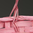 Корзина плетеная, D16 х 13,5 х 20 см, розовая, бамбук - Фото 4