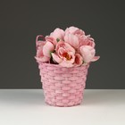 Корзина плетеная, D16 х 13,5 х 20 см, розовая, бамбук - Фото 6