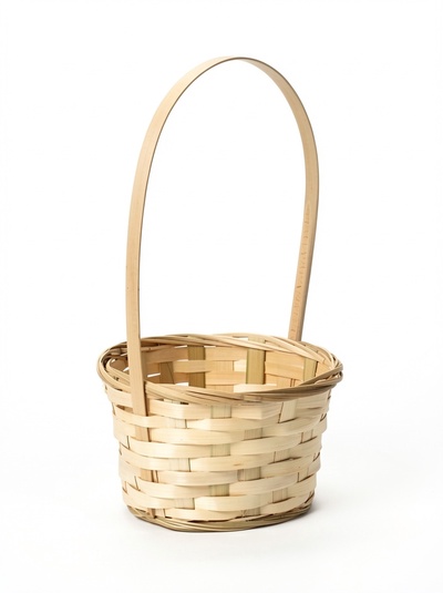 Корзина плетёная, d=17×9×30 см, бамбук