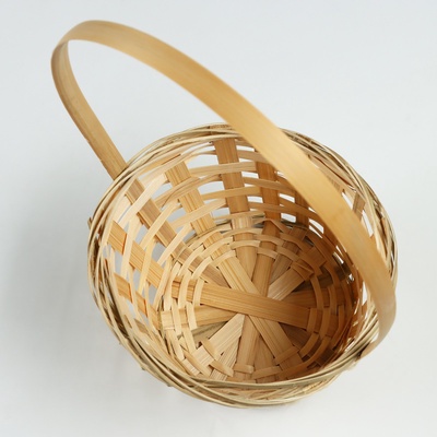 Корзина плетёная, d=17×9×30 см, бамбук