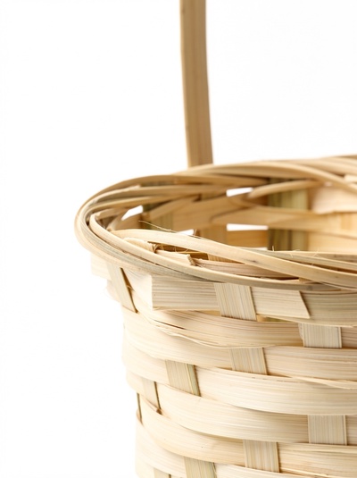 Корзина плетёная, d=17×9×30 см, бамбук