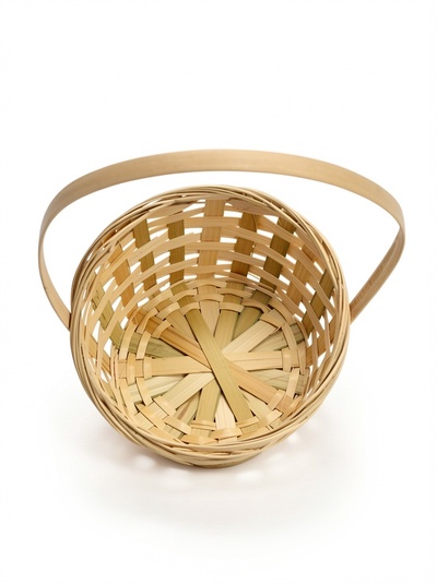 Корзина плетёная, d=17×9×30 см, бамбук