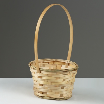 Корзина плетёная, d=17×9×30 см, бамбук
