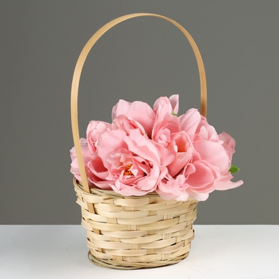 Корзина плетёная, d=17×9×30 см, бамбук