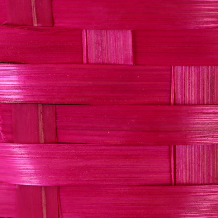 Корзина плетеная, D17 х 9 х 30 см, розовая, бамбук