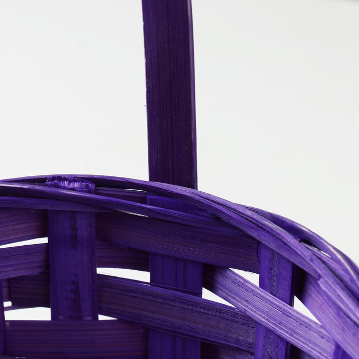 Корзина плетеная, D17 х 9 х 30 см, фиолетовая, бамбук