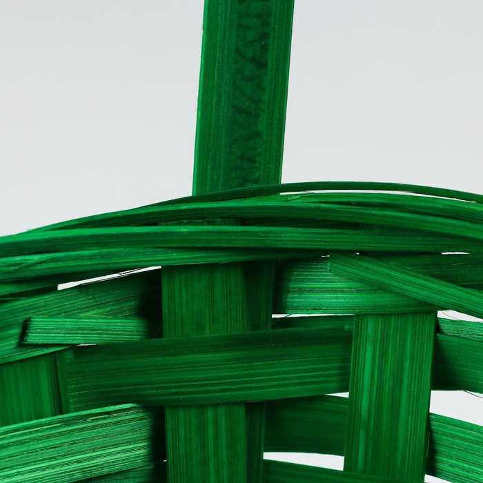 Корзина плетеная, D17 х 9 х 30 см, зеленая, бамбук