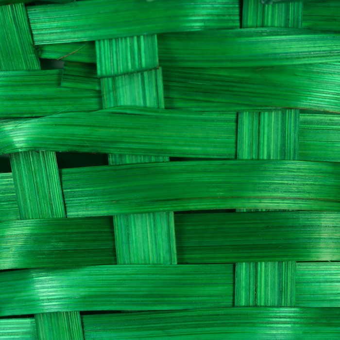 Корзина плетеная, D17 х 9 х 30 см, зеленая, бамбук