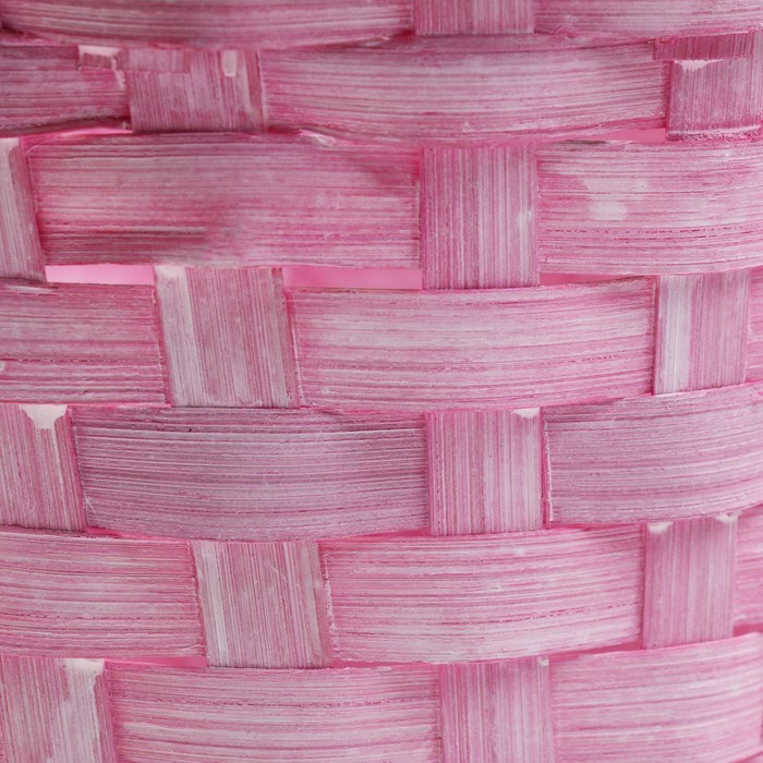 Корзина плетеная, D17 х 12 х 22 см, розовая, бамбук