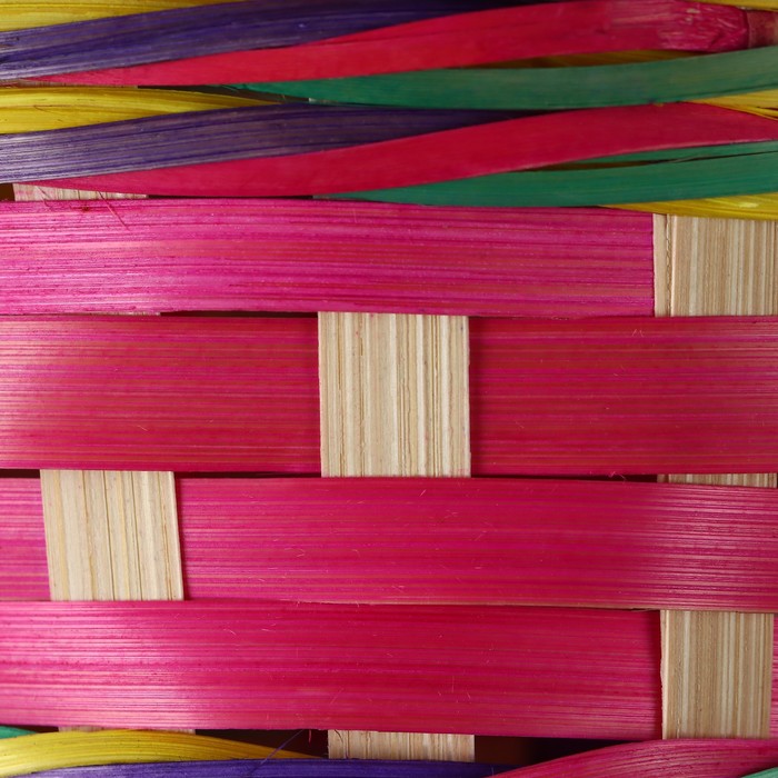 Корзина плетеная, D18 х 11 х 24 см, розовая, бамбук