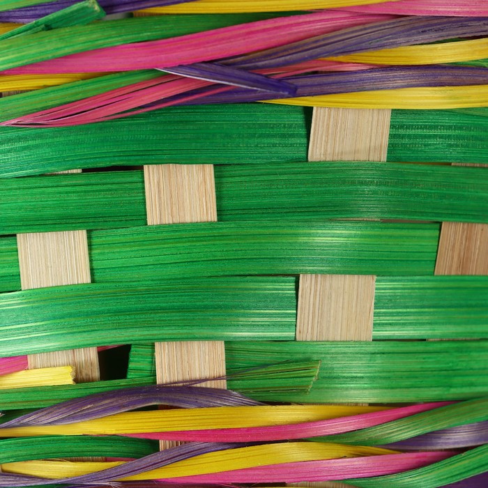 Корзина плетеная, D18 х 11 х 24 см, зеленая, бамбук