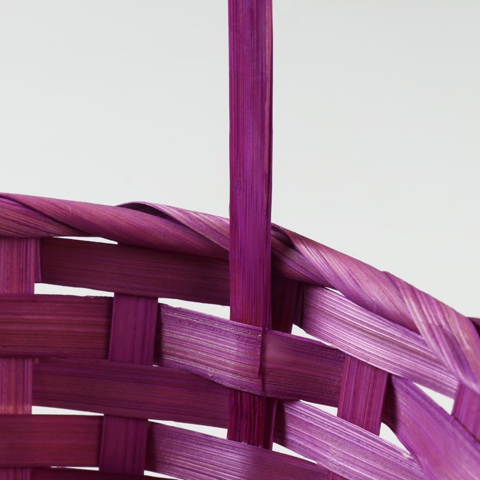 Корзина плетеная, D19 х 9 х 32 см, фиолетовая, бамбук
