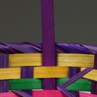 Корзина плетеная, D19 х 10/32 см, разноцветная, бамбук - Фото 4