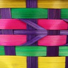 Корзина плетеная, D19 х 10/32 см, разноцветная, бамбук - Фото 5