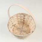 Корзина плетеная, D19 х 9,5 х 32 см, белая, бамбук - фото 23725629