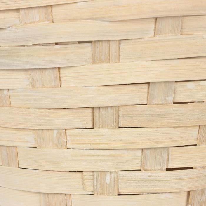 Корзина плетеная, D19 х 9,5 х 32 см, белая, бамбук