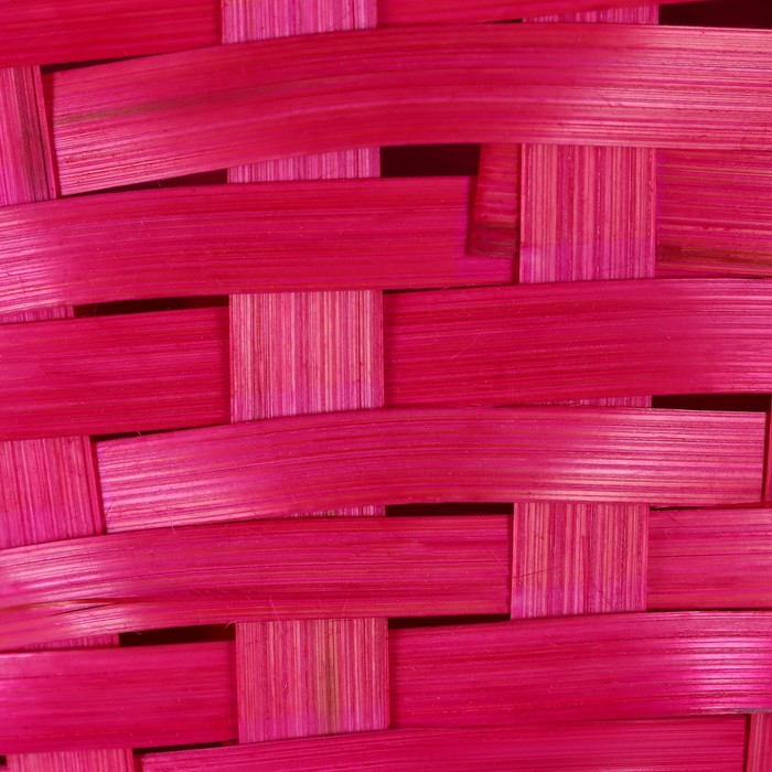 Корзина плетеная, D19 х 9,5 х 32 см, розовая, бамбук