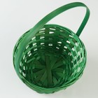 Корзина плетеная, D19 х 9,5 х 32 см, зелёная, бамбук - фото 23705075