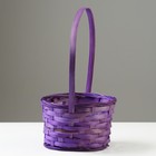 Корзина плетеная, D19 х 9,5 х 32 см, фиолетовая, бамбук - Фото 2