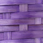 Корзина плетеная, D19 х 9,5 х 32 см, фиолетовая, бамбук - Фото 5