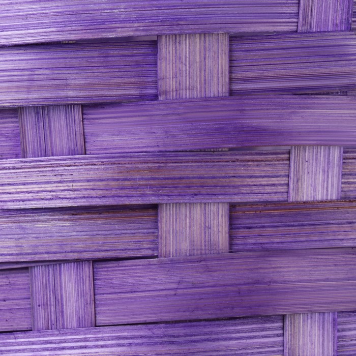 Корзина плетеная, D19 х 9,5 х 32 см, фиолетовая, бамбук