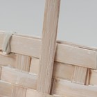 Корзина плетеная, D19 X 14,5 х 9/37 см, белая, бамбук - Фото 3