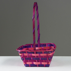 Корзина плетеная, 20 х 20 х 10/33 см, фиолетовая, бамбук - фото 23671601