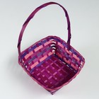 Корзина плетеная, 20 х 20 х 10/33 см, фиолетовая, бамбук - фото 23671602