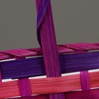 Корзина плетеная, 20 х 20 х 10/33 см, фиолетовая, бамбук - фото 23671603