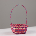 Корзина плетеная, 20 х 20 х 10/33 см, фиолетовая, бамбук - фото 23905002