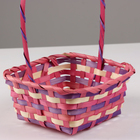 Корзина плетеная, 20 х 20 х 10/33 см, фиолетовая, бамбук - фото 23905003