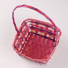 Корзина плетеная, 20 х 20 х 10/33 см, фиолетовая, бамбук - фото 23905006