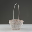 Корзина плетеная, 20 х 11/35 см, белая, бамбук - фото 23677897