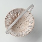 Корзина плетеная, 20 х 11/35 см, белая, бамбук - фото 23677899