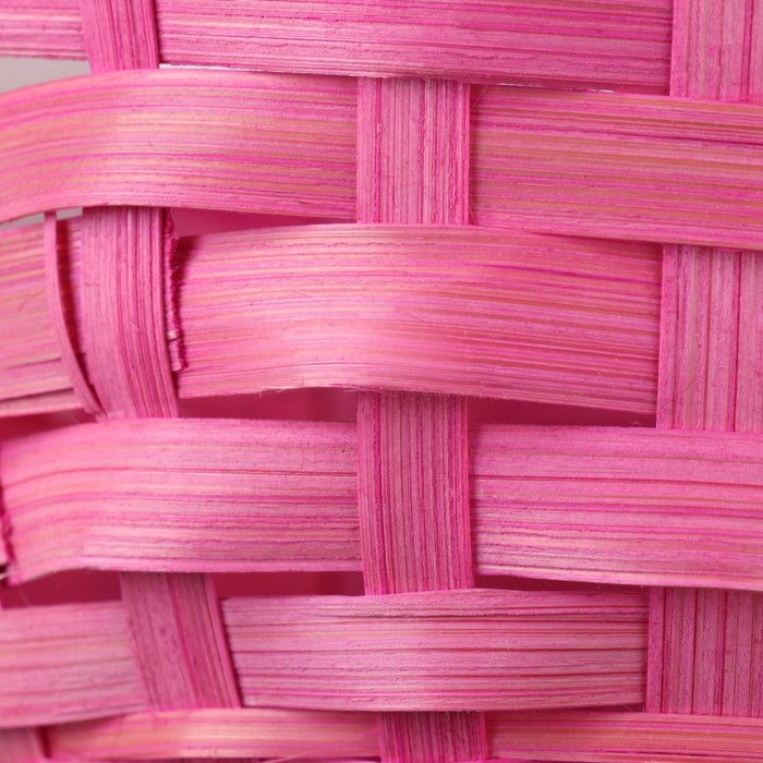 Корзина плетеная, 20 х 11/35 см, розовая, бамбук