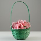 Корзина плетёная, 20×11/35 см, зелёная, бамбук - фото 23705106