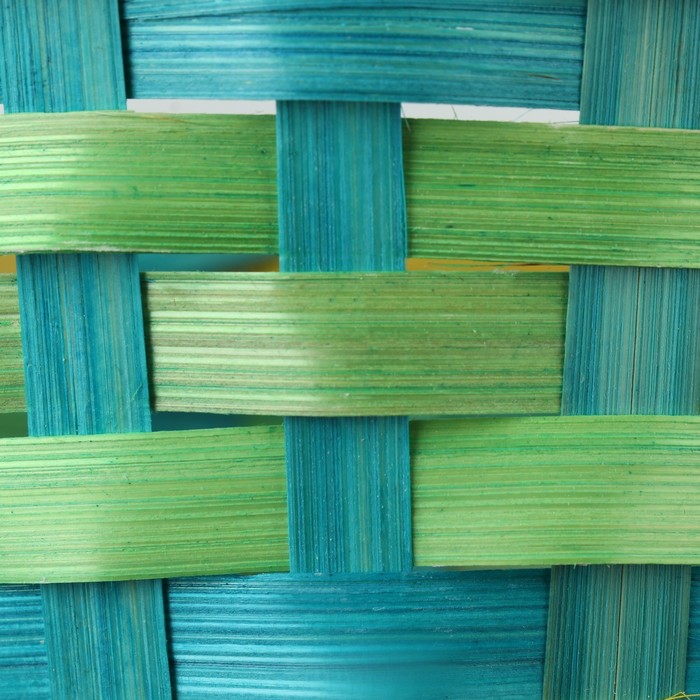 Корзина плетеная, 20,3 х 20,3 х 9,5/33 см, зеленый, бамбук